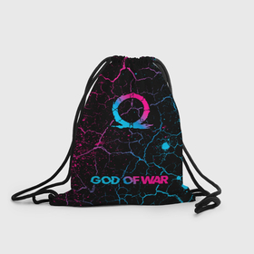 Рюкзак-мешок 3D с принтом God of War   neon gradient: символ, надпись в Петрозаводске, 100% полиэстер | плотность ткани — 200 г/м2, размер — 35 х 45 см; лямки — толстые шнурки, застежка на шнуровке, без карманов и подкладки | 