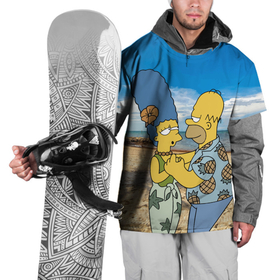 Накидка на куртку 3D с принтом Гомер Симпсон танцует с Мардж на пляже в Курске, 100% полиэстер |  | Тематика изображения на принте: 