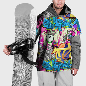 Накидка на куртку 3D с принтом Велосипедист и глаз граффити в Курске, 100% полиэстер |  | Тематика изображения на принте: 