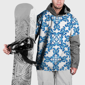 Накидка на куртку 3D с принтом Гжель рисунок цветы в Курске, 100% полиэстер |  | 