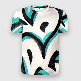 Мужская футболка 3D Slim с принтом Узоры в стиле граффити в Санкт-Петербурге, 100% полиэстер с улучшенными характеристиками | приталенный силуэт, круглая горловина, широкие плечи, сужается к линии бедра | Тематика изображения на принте: 