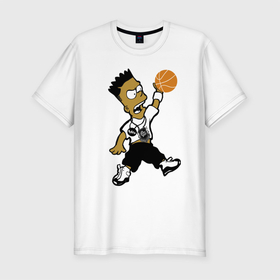 Мужская футболка хлопок Slim с принтом Bart Jordan Simpson в Белгороде, 92% хлопок, 8% лайкра | приталенный силуэт, круглый вырез ворота, длина до линии бедра, короткий рукав | 
