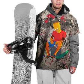 Накидка на куртку 3D с принтом Барт Симпсон с пивом Duff в Екатеринбурге, 100% полиэстер |  | Тематика изображения на принте: 