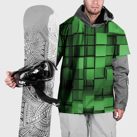 Накидка на куртку 3D с принтом Киберпанк броня   зелёные металлические кубы , 100% полиэстер |  | Тематика изображения на принте: 