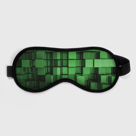 Маска для сна 3D с принтом Киберпанк броня   зелёные металлические кубы в Екатеринбурге, внешний слой — 100% полиэфир, внутренний слой — 100% хлопок, между ними — поролон |  | 