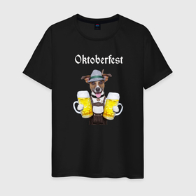 Мужская футболка хлопок с принтом Oktoberfest в Кировске, 100% хлопок | прямой крой, круглый вырез горловины, длина до линии бедер, слегка спущенное плечо. | 