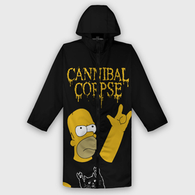 Мужской дождевик 3D с принтом Cannibal Corpse Симпсоны Гомер рокер ,  |  | 
