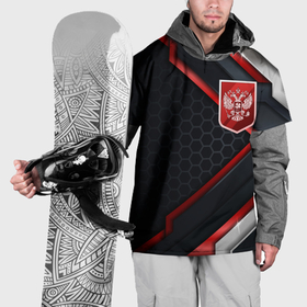 Накидка на куртку 3D с принтом Герб России   объемные пластины на фоне в Курске, 100% полиэстер |  | 