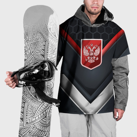 Накидка на куртку 3D с принтом Красный герб   России в Курске, 100% полиэстер |  | 