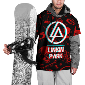 Накидка на куртку 3D с принтом Linkin Park rock glitch в Новосибирске, 100% полиэстер |  | Тематика изображения на принте: 