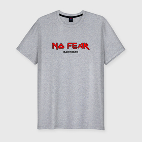 Мужская футболка хлопок Slim с принтом No Fear tribute to Iron Maiden в Тюмени, 92% хлопок, 8% лайкра | приталенный силуэт, круглый вырез ворота, длина до линии бедра, короткий рукав | 