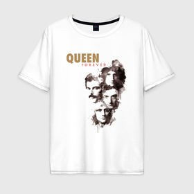Мужская футболка хлопок Oversize с принтом Queen легенды сквозь ветер , 100% хлопок | свободный крой, круглый ворот, “спинка” длиннее передней части | Тематика изображения на принте: 