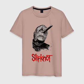 Мужская футболка хлопок с принтом Slipknot легендарная маска , 100% хлопок | прямой крой, круглый вырез горловины, длина до линии бедер, слегка спущенное плечо. | 