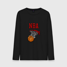 Мужской лонгслив хлопок с принтом Basketball   NBA logo в Екатеринбурге, 100% хлопок |  | 