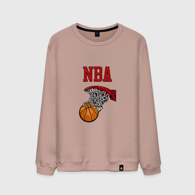 Мужской свитшот хлопок с принтом Basketball   NBA logo в Екатеринбурге, 100% хлопок |  | 