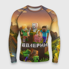 Мужской рашгард 3D с принтом Валерий Minecraft в Новосибирске,  |  | Тематика изображения на принте: 
