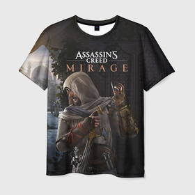 Мужская футболка 3D с принтом Скрытый Басим Assassins creed mirage в Петрозаводске, 100% полиэфир | прямой крой, круглый вырез горловины, длина до линии бедер | 