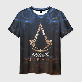Мужская футболка 3D с принтом Assassins creed mirage logo в Белгороде, 100% полиэфир | прямой крой, круглый вырез горловины, длина до линии бедер | Тематика изображения на принте: 