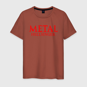 Мужская футболка хлопок с принтом Metal: Hellsinger logo в Санкт-Петербурге, 100% хлопок | прямой крой, круглый вырез горловины, длина до линии бедер, слегка спущенное плечо. | 