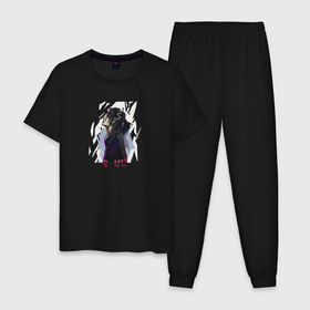 Мужская пижама хлопок с принтом Stray Kids Хенджин Art в Белгороде, 100% хлопок | брюки и футболка прямого кроя, без карманов, на брюках мягкая резинка на поясе и по низу штанин
 | 