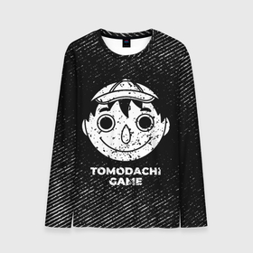 Мужской лонгслив 3D с принтом Tomodachi Game с потертостями на темном фоне в городе Новоалтайск, 100% полиэстер | длинные рукава, круглый вырез горловины, полуприлегающий силуэт | 