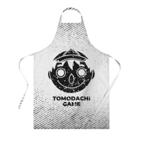 Фартук 3D с принтом Tomodachi Game с потертостями на светлом фоне в городе Новоалтайск, 100% полиэстер | общий размер — 65 х 85 см, ширина нагрудника — 26 см, горловина — 53 см, длина завязок — 54 см, общий обхват в поясе — 173 см. Принт на завязках и на горловине наносится с двух сторон, на основной части фартука — только с внешней стороны | 