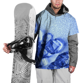 Накидка на куртку 3D с принтом Кубики льда и капли воды в Петрозаводске, 100% полиэстер |  | 