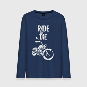 Мужской лонгслив хлопок с принтом Ride or Die винтаж в Курске, 100% хлопок |  | Тематика изображения на принте: 