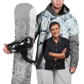 Накидка на куртку 3D с принтом Шатунов на фоне роз , 100% полиэстер |  | Тематика изображения на принте: 
