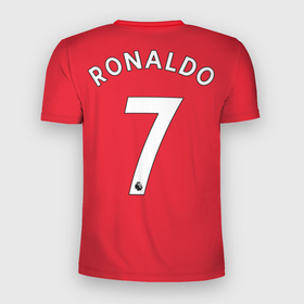 Мужская футболка 3D Slim с принтом Криштиану Роналду Манчестер Юнайтед форма 2022 2023 , 100% полиэстер с улучшенными характеристиками | приталенный силуэт, круглая горловина, широкие плечи, сужается к линии бедра | 