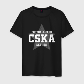 Мужская футболка хлопок с принтом ЦСКА Москва Звезда в Новосибирске, 100% хлопок | прямой крой, круглый вырез горловины, длина до линии бедер, слегка спущенное плечо. | 