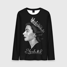 Мужской лонгслив 3D с принтом Английская королева Елизавета II в Кировске, 100% полиэстер | длинные рукава, круглый вырез горловины, полуприлегающий силуэт | Тематика изображения на принте: 
