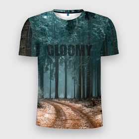 Мужская футболка 3D Slim с принтом Мрачный Лес GLOOMY в Белгороде, 100% полиэстер с улучшенными характеристиками | приталенный силуэт, круглая горловина, широкие плечи, сужается к линии бедра | 
