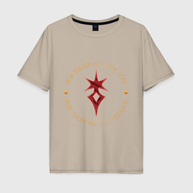 Мужская футболка хлопок Oversize с принтом Final Fantasy XIV Dark Knight в Тюмени, 100% хлопок | свободный крой, круглый ворот, “спинка” длиннее передней части | Тематика изображения на принте: 