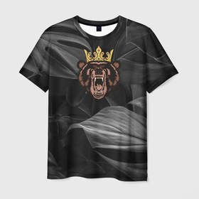 Мужская футболка 3D с принтом Русский Царь зверей Медведь в Тюмени, 100% полиэфир | прямой крой, круглый вырез горловины, длина до линии бедер | Тематика изображения на принте: 