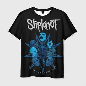Мужская футболка 3D с принтом Slipknot   pentagram в Рязани, 100% полиэфир | прямой крой, круглый вырез горловины, длина до линии бедер | 