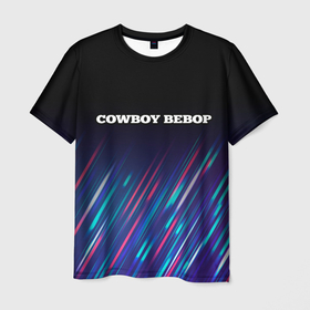 Мужская футболка 3D с принтом Cowboy Bebop stream в Петрозаводске, 100% полиэфир | прямой крой, круглый вырез горловины, длина до линии бедер | 