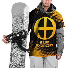 Накидка на куртку 3D с принтом Blue Exorcist   gold gradient в Белгороде, 100% полиэстер |  | 