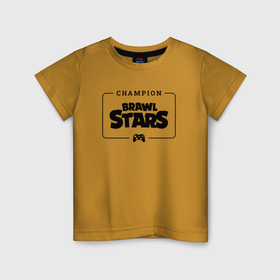 Детская футболка хлопок с принтом Brawl Stars gaming champion: рамка с лого и джойстиком в Белгороде, 100% хлопок | круглый вырез горловины, полуприлегающий силуэт, длина до линии бедер | Тематика изображения на принте: 