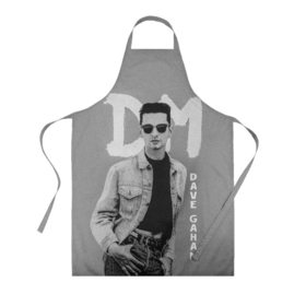 Фартук 3D с принтом Dave Gahan   Depeche Mode в Белгороде, 100% полиэстер | общий размер — 65 х 85 см, ширина нагрудника — 26 см, горловина — 53 см, длина завязок — 54 см, общий обхват в поясе — 173 см. Принт на завязках и на горловине наносится с двух сторон, на основной части фартука — только с внешней стороны | Тематика изображения на принте: 