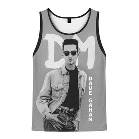 Мужская майка 3D с принтом Dave Gahan   Depeche Mode в Петрозаводске, 100% полиэстер | круглая горловина, приталенный силуэт, длина до линии бедра. Пройма и горловина окантованы тонкой бейкой | Тематика изображения на принте: 