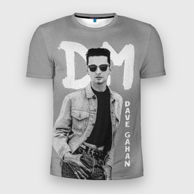 Мужская футболка 3D Slim с принтом Dave Gahan   Depeche Mode в Кировске, 100% полиэстер с улучшенными характеристиками | приталенный силуэт, круглая горловина, широкие плечи, сужается к линии бедра | 