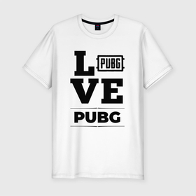 Мужская футболка хлопок Slim с принтом PUBG love classic в Белгороде, 92% хлопок, 8% лайкра | приталенный силуэт, круглый вырез ворота, длина до линии бедра, короткий рукав | 