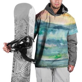 Накидка на куртку 3D с принтом Туманный рассвет в горах акварель в Тюмени, 100% полиэстер |  | Тематика изображения на принте: 