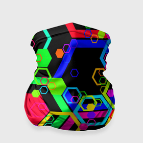 Бандана-труба 3D с принтом Разноцветная геометрическая текстура , 100% полиэстер, ткань с особыми свойствами — Activecool | плотность 150‒180 г/м2; хорошо тянется, но сохраняет форму | 