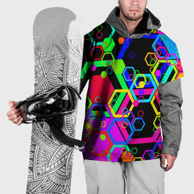 Накидка на куртку 3D с принтом Разноцветная геометрическая текстура в Екатеринбурге, 100% полиэстер |  | 