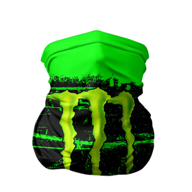 Бандана-труба 3D с принтом Monster energy green neon , 100% полиэстер, ткань с особыми свойствами — Activecool | плотность 150‒180 г/м2; хорошо тянется, но сохраняет форму | 