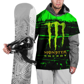 Накидка на куртку 3D с принтом Monster energy green neon в Белгороде, 100% полиэстер |  | Тематика изображения на принте: 