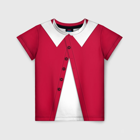 Детская футболка 3D с принтом Новогодний костюм Буратино Красная курточка в Кировске, 100% гипоаллергенный полиэфир | прямой крой, круглый вырез горловины, длина до линии бедер, чуть спущенное плечо, ткань немного тянется | 