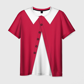Мужская футболка 3D с принтом Новогодний костюм Буратино Красная курточка , 100% полиэфир | прямой крой, круглый вырез горловины, длина до линии бедер | 